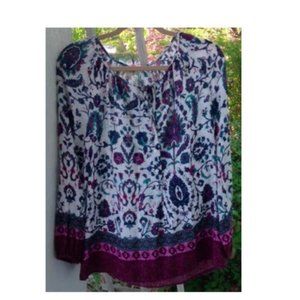 Lucky Brand Floral Peasant Blouse